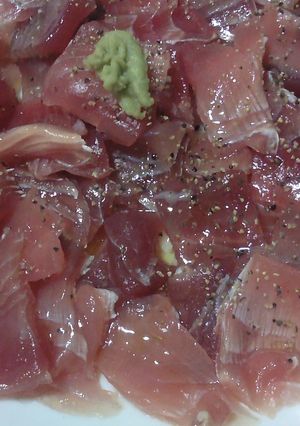キハダマグロのすき身でカルパッチョ風V5-レシピのメイン写真