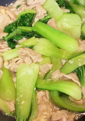豚肉と青梗菜のにんにく炒め-レシピのメイン写真