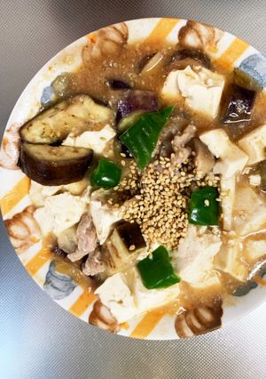 全てレンジ豚こまチリ麻婆豆腐&茄子-レシピのメイン写真