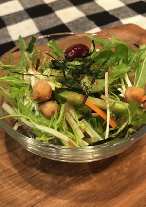 簡単 たっぷり水菜とお豆のサラダ-レシピのメイン写真