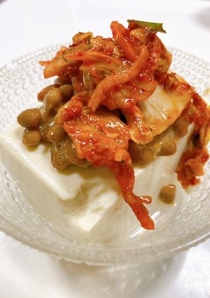 高タンパク質♡腸活にも♡キムチ納豆豆腐-レシピのメイン写真