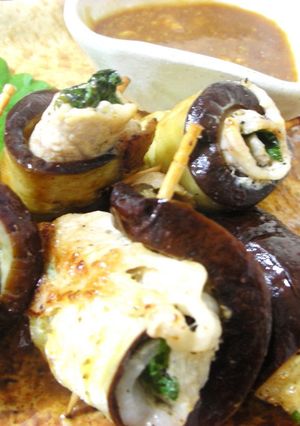 なすの豚肉しそ巻き焼き　みそだれで。-レシピのメイン写真