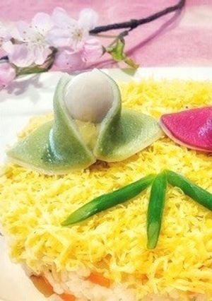 かわいい♡ひなちらし寿司ケーキ-レシピのメイン写真