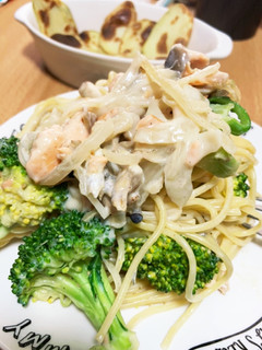 鮭とブロッコリーのクリームパスタ-レシピのメイン写真
