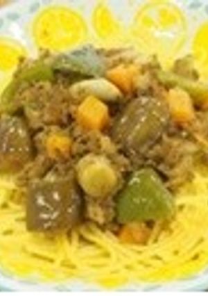 ゴロゴロ野菜のみーそソーススパゲッティ-レシピのメイン写真