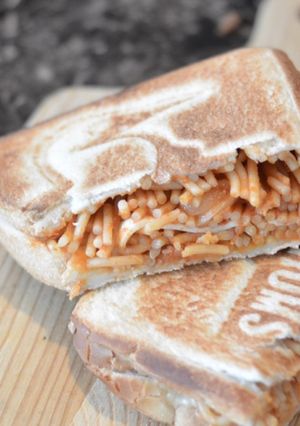 セコマのスパゲティで作るホットサンド-レシピのメイン写真