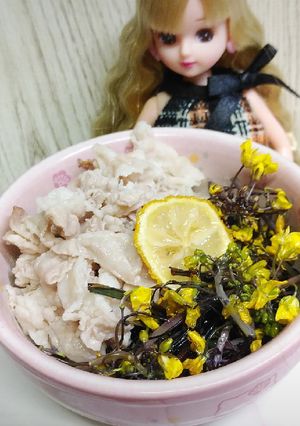 リカちゃん♡紅菜苔炒め柚子しゃぶ甘酢がけ-レシピのメイン写真