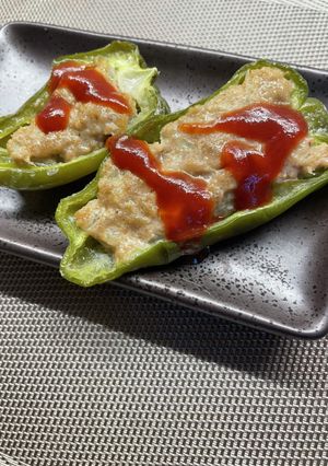 オーブントースターで簡単ピーマンの肉詰め-レシピのメイン写真