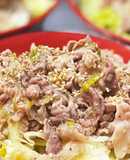 ネギにまみれたスゴ旨豚丼「バズレシピ」風