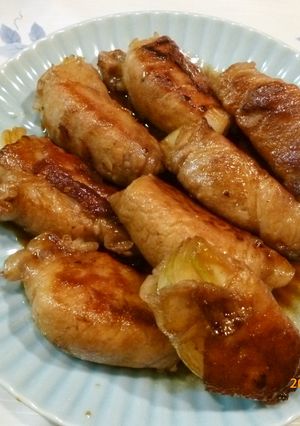 新玉ねぎの豚肉巻き照り焼き-レシピのメイン写真