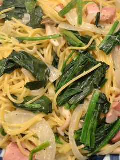 ほうれん草としめじのクリームパスタ-レシピのメイン写真