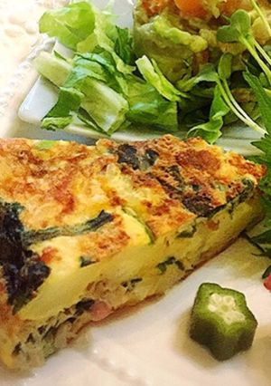 生地なし　簡単ほうれん草のキッシュ風-レシピのメイン写真