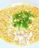 簡単美味しくヘルシーな中華風鶏押し麦雑炊