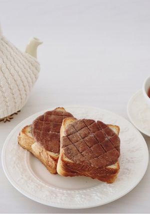 焼くまで3分♡チョコメロンパントースト-レシピのメイン写真