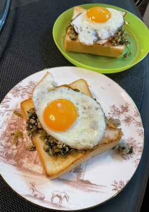高菜そぼろサンド-レシピのメイン写真