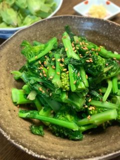 歯ごたえシャッキリ!菜の花のニンニク炒め-レシピのメイン写真