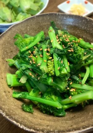 歯ごたえシャッキリ！菜の花のニンニク炒め-レシピのメイン写真