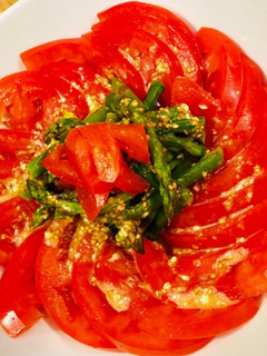 甘胡麻ドレのアスパラトマトサラダ-レシピのメイン写真