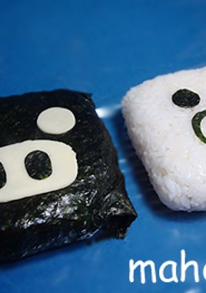 モノクロブーおにぎり【キャラ弁】-レシピのメイン写真
