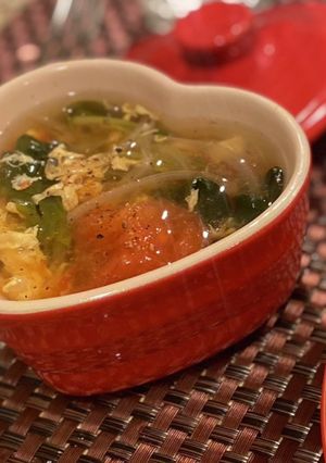 簡単♡パルメザンとトマトの野菜出汁スープ-レシピのメイン写真
