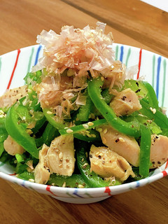 サラダチキンde無限ピーマン-レシピのメイン写真