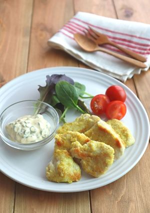 鶏むね肉のカレー風味ねぎマヨソース-レシピのメイン写真