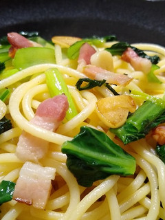 柚子胡椒香る!小松菜ベーコンの和風パスタ-レシピのメイン写真