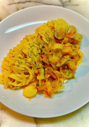 2777シーフードトマトクリームパスタ-レシピのメイン写真