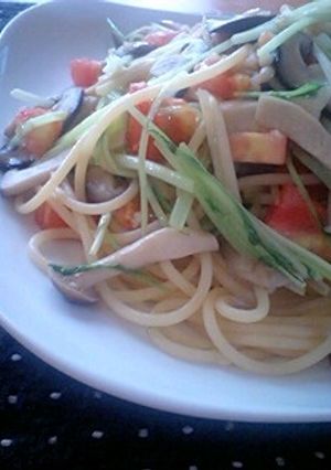 美味しい♪きのこと水菜とトマトのパスタ-レシピのメイン写真
