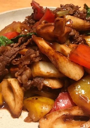 ちくわでかさまし☆牛肉と野菜の味噌炒め-レシピのメイン写真