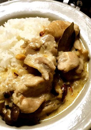 ◤電鍋レシピ◢鶏肉ときのこのクリーム煮込-レシピのメイン写真