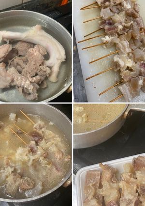 生アキレス腱と　牛すじ肉で　おでん牛筋串-レシピのメイン写真