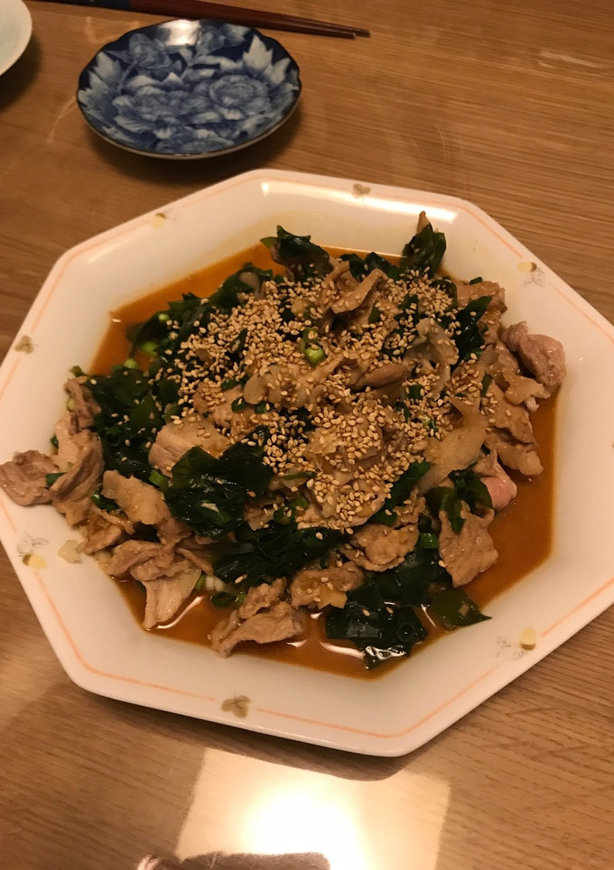 わかめと豚肉の炒め物-レシピのメイン写真