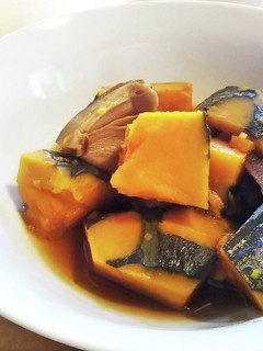 レンジで椎茸とカボチャの煮物-レシピのメイン写真