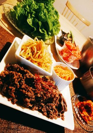 カフェごはん★カルビー焼肉★サンチュ巻き-レシピのメイン写真