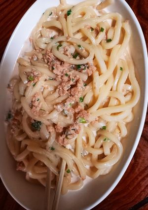 超絶手抜き鮭のクリームうどん-レシピのメイン写真