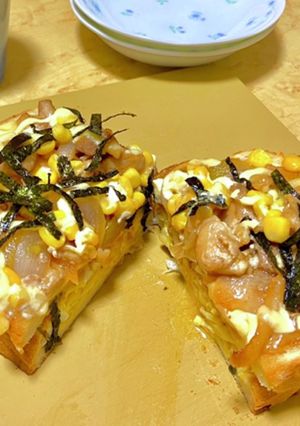 コメダ風 照り焼きチキンピザトースト-レシピのメイン写真