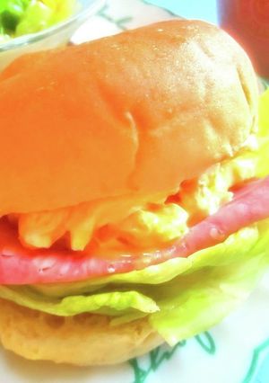 ヘルシー低糖質パンでハム玉子サンド-レシピのメイン写真