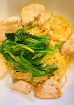 濃厚♡ 鶏とほんれん草のクリームパスタ-レシピのメイン写真