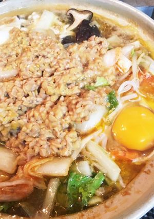 子どもと一緒に♪キムチ納豆鍋-レシピのメイン写真