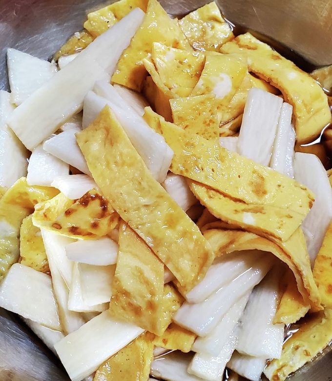 まろやかポン酢☆薄焼き卵の山芋短冊-レシピのメイン写真