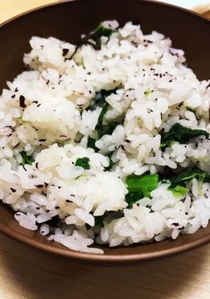 旬の菜の花と塩昆布とゆかりご飯-レシピのメイン写真