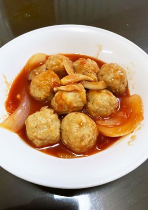 肉団子のケチャップ煮込み-レシピのメイン写真