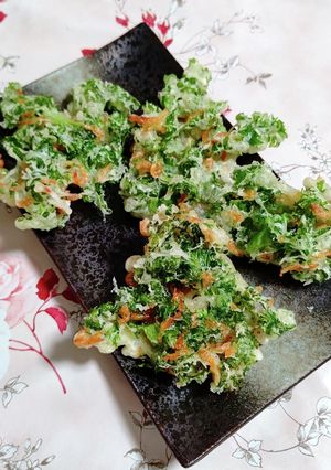 簡単美味♪わさび菜のかき揚げ-レシピのメイン写真
