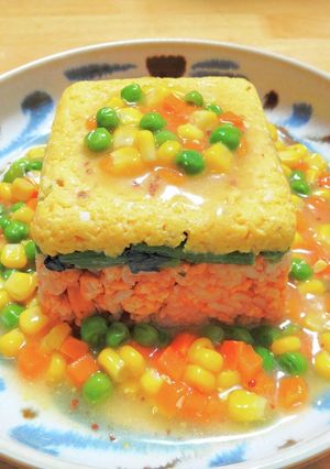 ひな祭りにオムライスのガトー仕立て-レシピのメイン写真