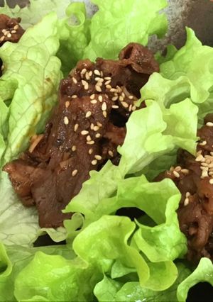 簡単♡つまみ♡洋風牛肉時雨のサラダ菜包み-レシピのメイン写真