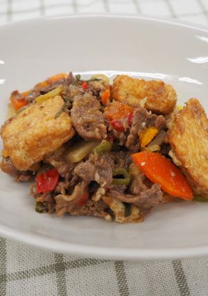 厚揚げと牛肉のピリ辛みそ炒め-レシピのメイン写真