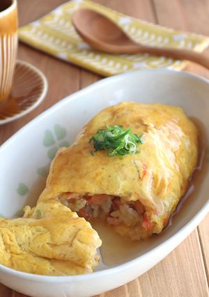 休日ランチに♪かに玉あんかけオムライス-レシピのメイン写真