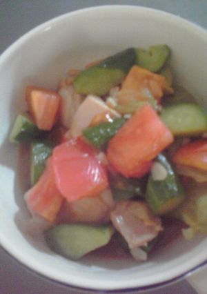 サラダ野菜とチキンの中華風炒め-レシピのメイン写真