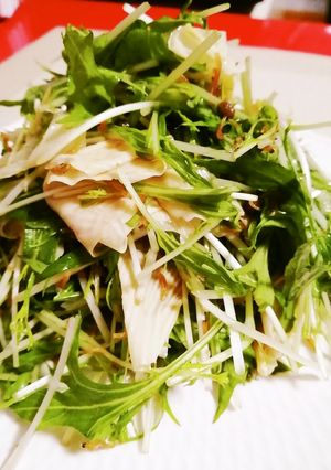 水菜と湯葉のちりめん山椒サラダ-レシピのメイン写真